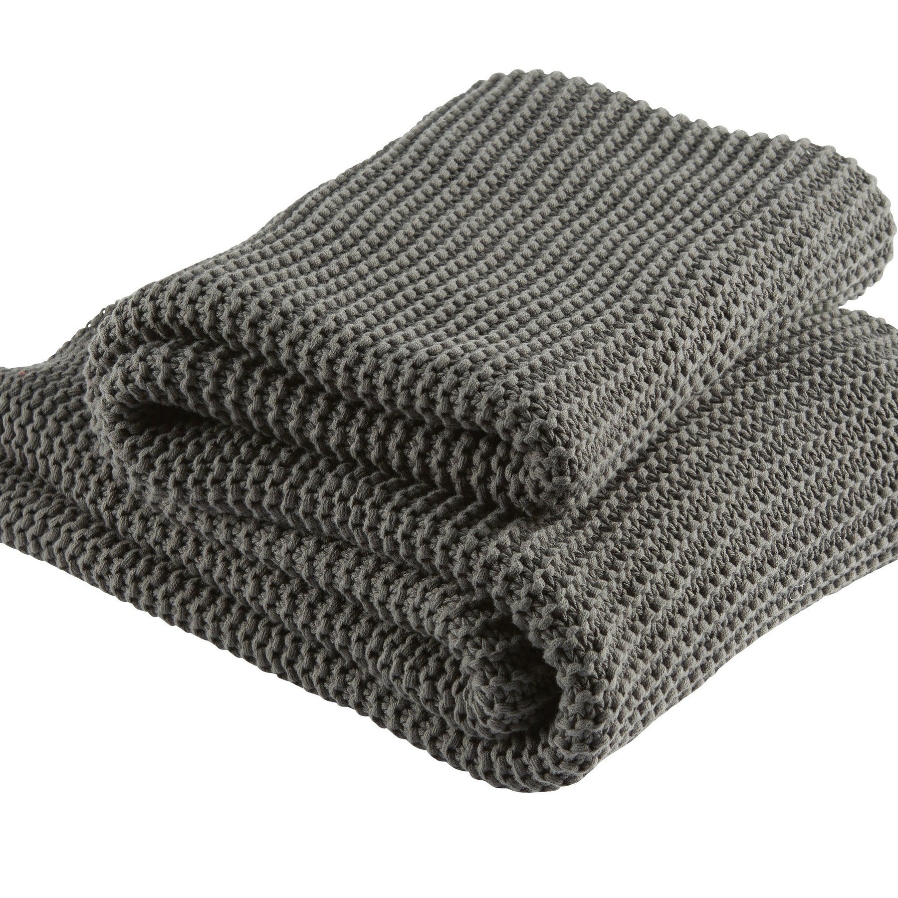 Fishbone Thick Thread Knitted Blanket, 51*63in / Dark Gray
